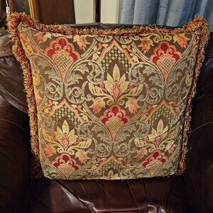 RARE AUSTIN HORN DAMASK JACQUARD BED THROW DECORATIVE ACCENT PILLOW